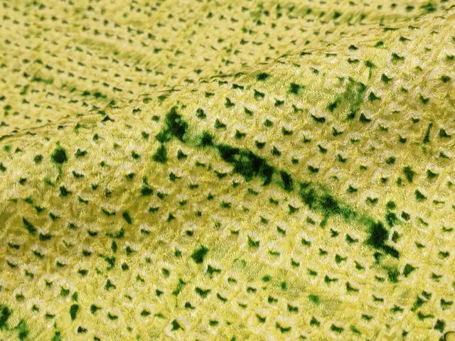 平和屋着物■上質な小紋　総絞り　亀甲文　正絹　逸品　AABF8864st