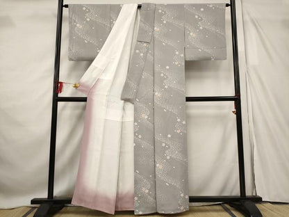 平和屋着物■上質な小紋　舞花文　正絹　逸品　AABF8867st