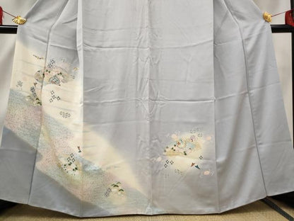 平和屋着物■訪問着　地紙花文　暈し染め　金彩　正絹　逸品　AABF8886st
