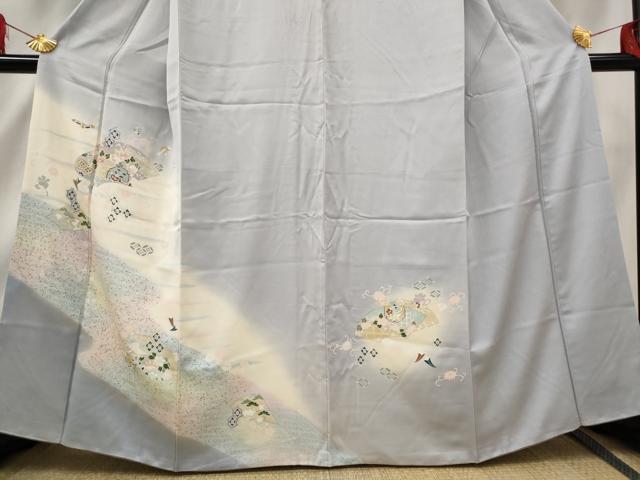 平和屋着物■訪問着　地紙花文　暈し染め　金彩　正絹　逸品　AABF8886st