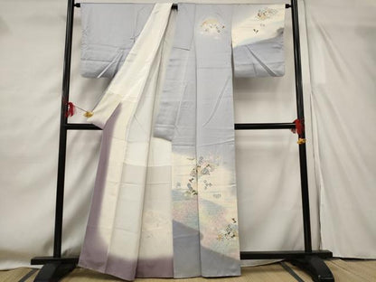 平和屋着物■訪問着　地紙花文　暈し染め　金彩　正絹　逸品　AABF8886st