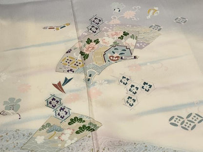 平和屋着物■訪問着　地紙花文　暈し染め　金彩　正絹　逸品　AABF8886st