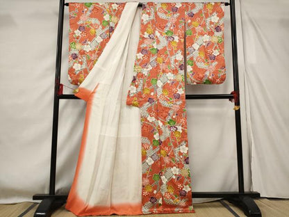 平和屋着物■上質な小紋　絞り　枝梅文　正絹　逸品　AABF8887st