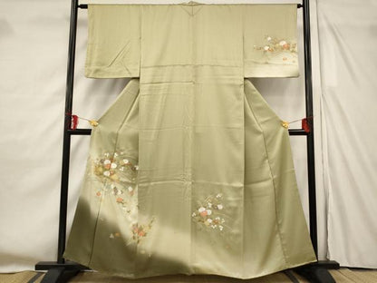 平和屋着物■訪問着　冊子花文　暈し染め　金彩　正絹　逸品　AABF8889st