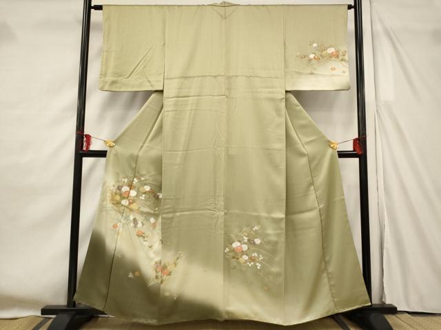 平和屋着物■訪問着　冊子花文　暈し染め　金彩　正絹　逸品　AABF8889st