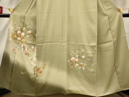 平和屋着物■訪問着　冊子花文　暈し染め　金彩　正絹　逸品　AABF8889st