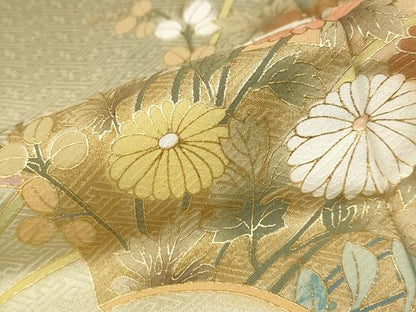 平和屋着物■訪問着　冊子花文　暈し染め　金彩　正絹　逸品　AABF8889st
