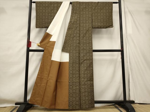 平和屋着物■上質な紬　蜀江花文　正絹　逸品　AABF8890st