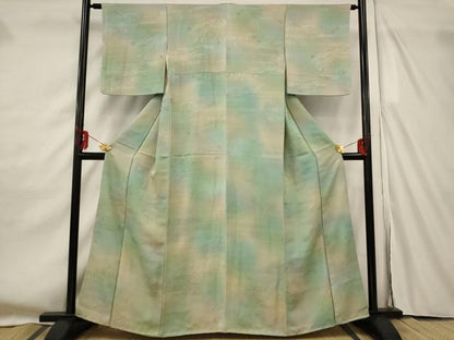 平和屋着物■上質な小紋　立波地紋　暈し染め　正絹　逸品　AABF8892st