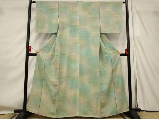平和屋着物■上質な小紋　立波地紋　暈し染め　正絹　逸品　AABF8892st