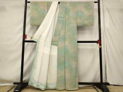 平和屋着物■上質な小紋　立波地紋　暈し染め　正絹　逸品　AABF8892st