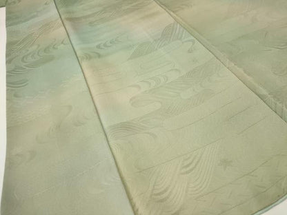 平和屋着物■上質な小紋　立波地紋　暈し染め　正絹　逸品　AABF8892st