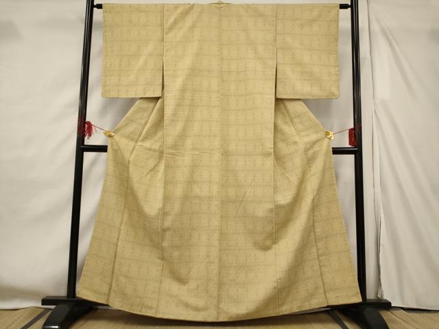 平和屋着物■上質なお召 花繋ぎ 正絹 逸品 AABF8893st