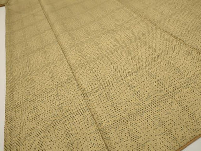 平和屋着物■上質なお召 花繋ぎ 正絹 逸品 AABF8893st