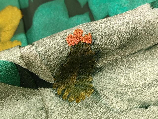 平和屋着物■訪問着　中国三大刺繍　相良刺繍　草花文　暈し染め　金彩　正絹　逸品　AABF8898st