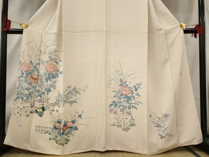 平和屋着物■訪問着　作家物　草花文　正絹　逸品　AABF8917st
