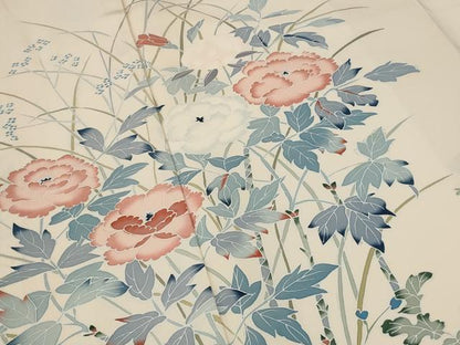 平和屋着物■訪問着　作家物　草花文　正絹　逸品　AABF8917st