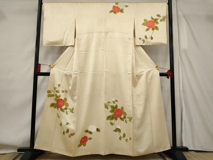 平和屋着物■訪問着　刺繍　草花文　正絹　逸品　AABF8918st