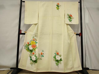 平和屋着物■訪問着 草花文 暈し染め 正絹 逸品 未使用 AABF8920st
