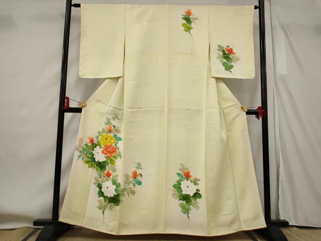 平和屋着物■訪問着 草花文 暈し染め 正絹 逸品 未使用 AABF8920st