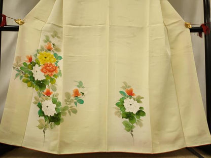平和屋着物■訪問着 草花文 暈し染め 正絹 逸品 未使用 AABF8920st