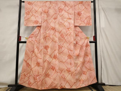 平和屋着物■上質な小紋　総絞り　舞花文　暈し染め　正絹　逸品　AABF8935st
