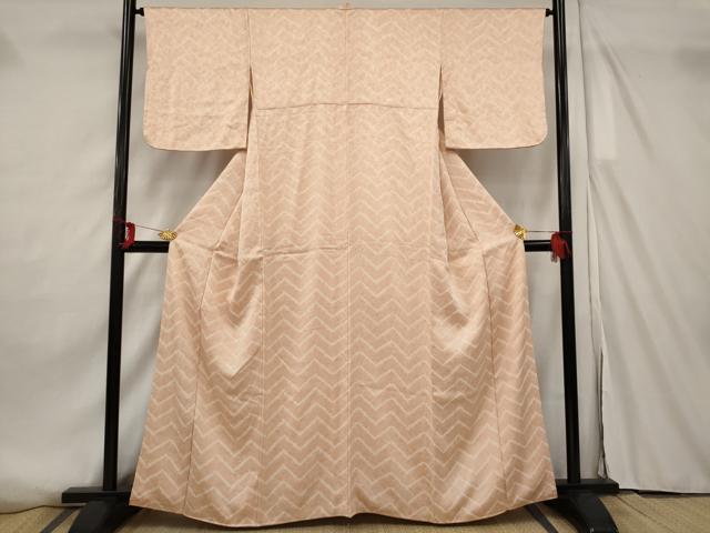 平和屋着物■上質な小紋　総絞り　幾何学文様　正絹　逸品　AABF8943st