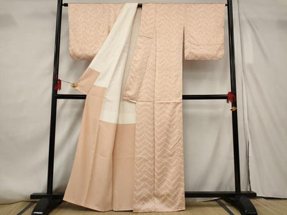 平和屋着物■上質な小紋　総絞り　幾何学文様　正絹　逸品　AABF8943st