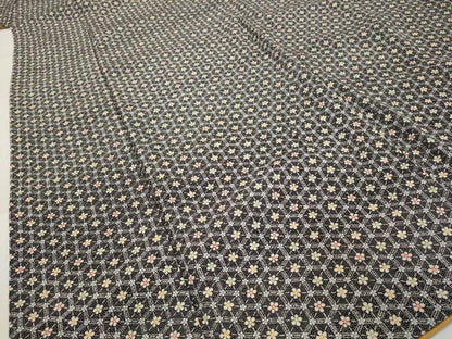 平和屋着物■上質な小紋　亀甲花文　黒地　正絹　逸品　AABF8947st