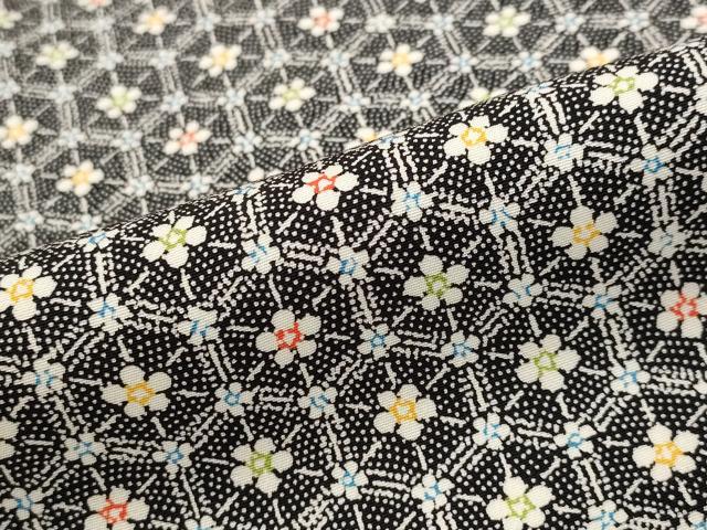 平和屋着物■上質な小紋　亀甲花文　黒地　正絹　逸品　AABF8947st