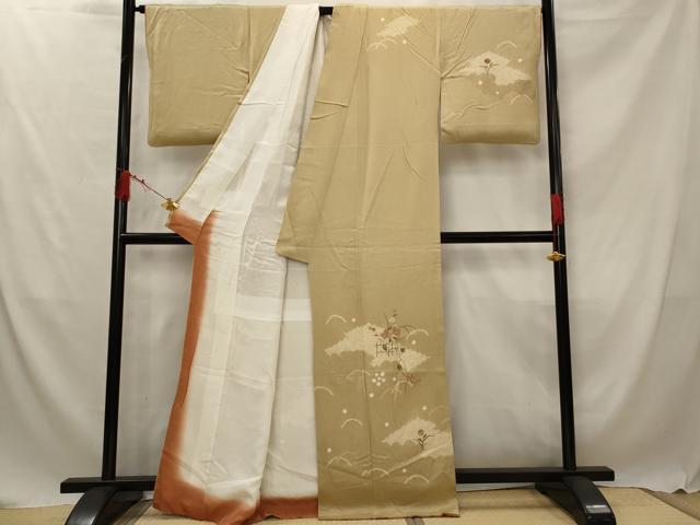 平和屋着物■訪問着　絞り　刺繍　芝花文　金銀彩　金糸　正絹　逸品　AABF8951st