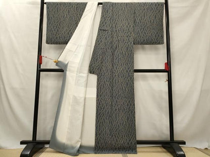 平和屋着物■上質な小紋　幾何学文様　正絹　逸品　AABF8952st