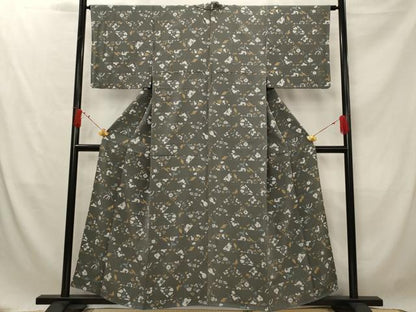 平和屋着物■上質な小紋　鱗花文　蜻蛉　正絹　逸品　AABF8953st