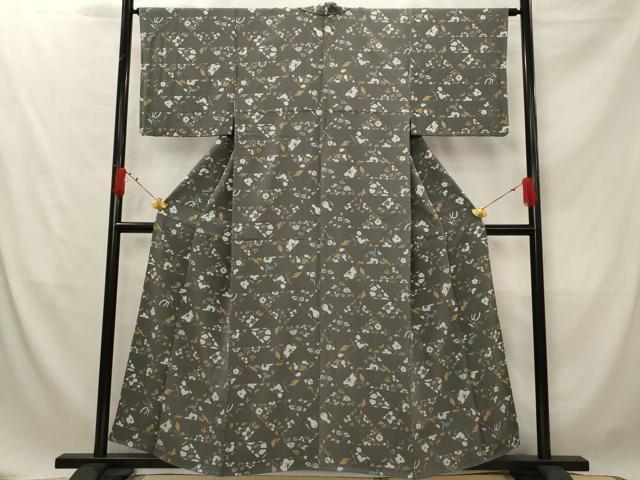 平和屋着物■上質な小紋　鱗花文　蜻蛉　正絹　逸品　AABF8953st