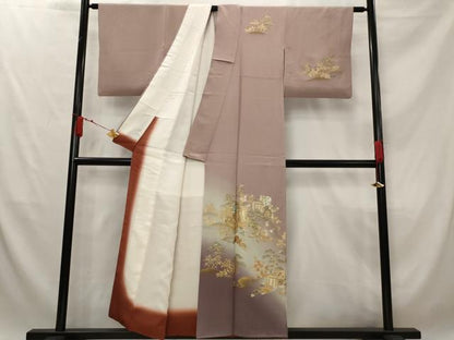 平和屋着物■訪問着 御所車花松文 暈し染め 金彩 正絹 逸品 AABF8955st