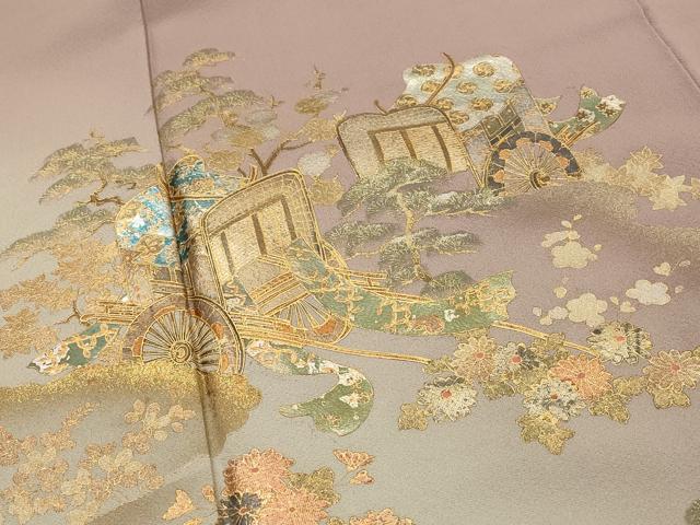 平和屋着物■訪問着 御所車花松文 暈し染め 金彩 正絹 逸品 AABF8955st