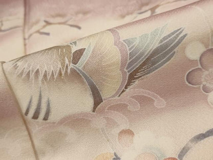 平和屋着物■訪問着 流水花鳥文 暈し染め 正絹 逸品 AABF8958st