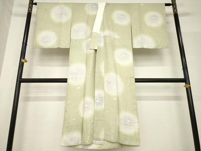 平和屋着物●長襦袢　無双仕立て　ミミズク　みみずく　兎　うさぎ　草花文　暈し染め　正絹　逸品　AABF8963ck