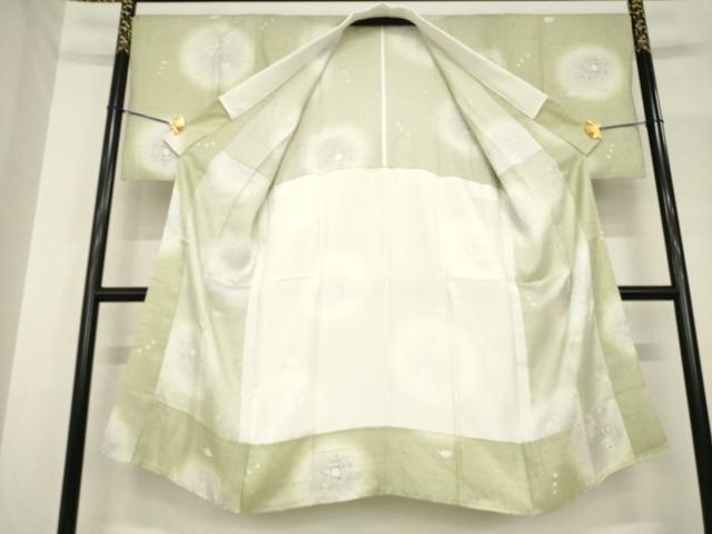 平和屋着物●長襦袢　無双仕立て　ミミズク　みみずく　兎　うさぎ　草花文　暈し染め　正絹　逸品　AABF8963ck