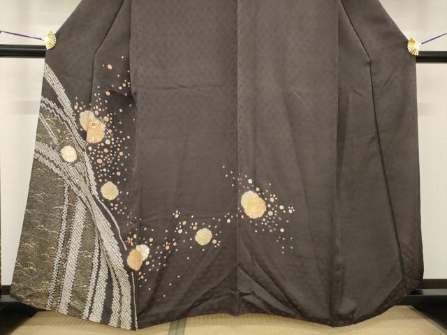 平和屋着物●訪問着　絞り　刺繍　雪輪重ね花文　金彩　正絹　逸品　AABF8964ck