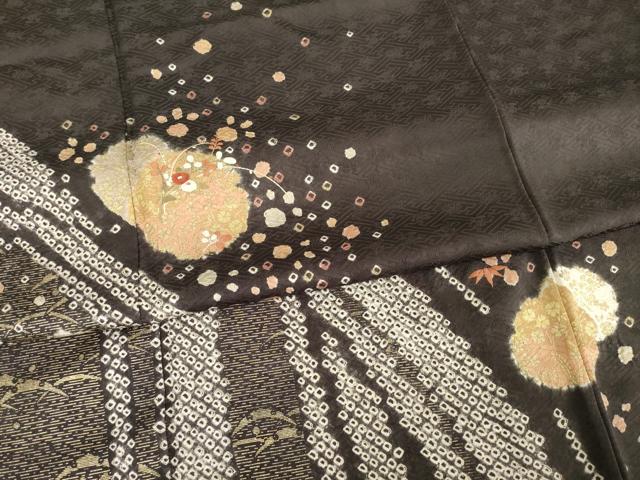 平和屋着物●訪問着　絞り　刺繍　雪輪重ね花文　金彩　正絹　逸品　AABF8964ck