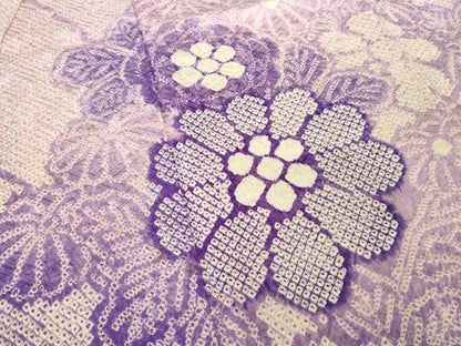 平和屋着物●訪問着　総絞り　屏風花文　正絹　逸品　AABF8970ck