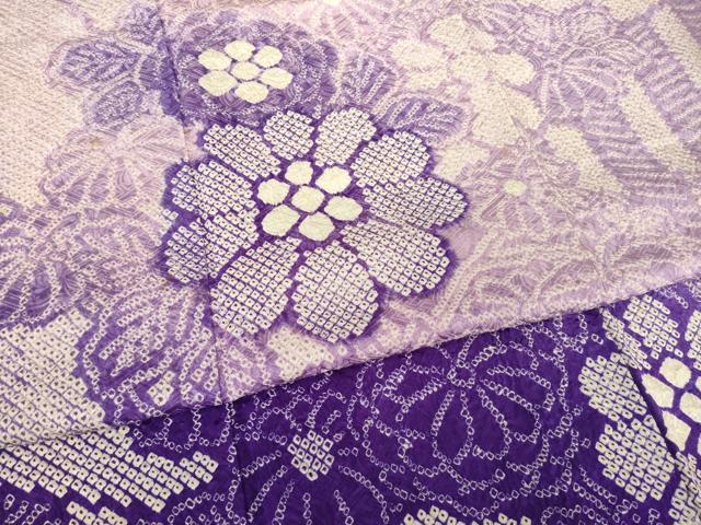 平和屋着物●訪問着　総絞り　屏風花文　正絹　逸品　AABF8970ck