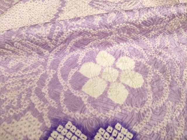 平和屋着物●訪問着　総絞り　屏風花文　正絹　逸品　AABF8970ck