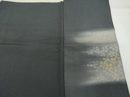 平和屋着物●日本舞踊家 岩井流宗元　岩井友見　訪問着　駒刺繍　扇面松文　金銀彩　正絹　逸品　AABF8971ck