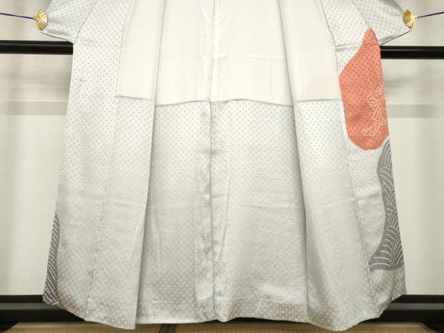 平和屋着物●訪問着　絞り　道長花文　正絹　逸品　AABF8973ck