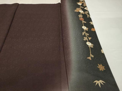 平和屋着物●訪問着　扇面花文　金彩　正絹　逸品　AABF8974ck