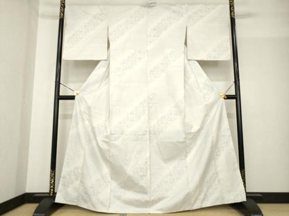 平和屋着物●本場大島紬　白大島　花間道　正絹　逸品　AABF8975ck