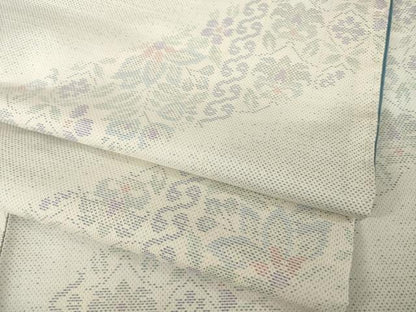 平和屋着物●本場大島紬　白大島　花間道　正絹　逸品　AABF8975ck