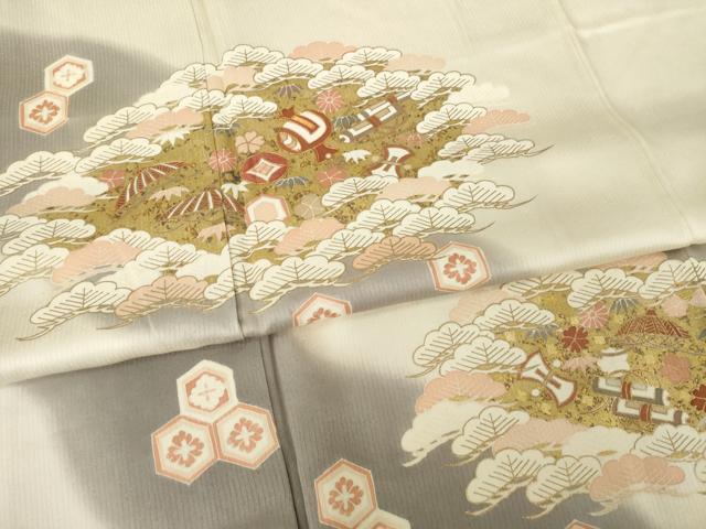 平和屋着物●訪問着　宝尽くし　暈し染め　金彩　正絹　逸品　未使用　AABF8977ck